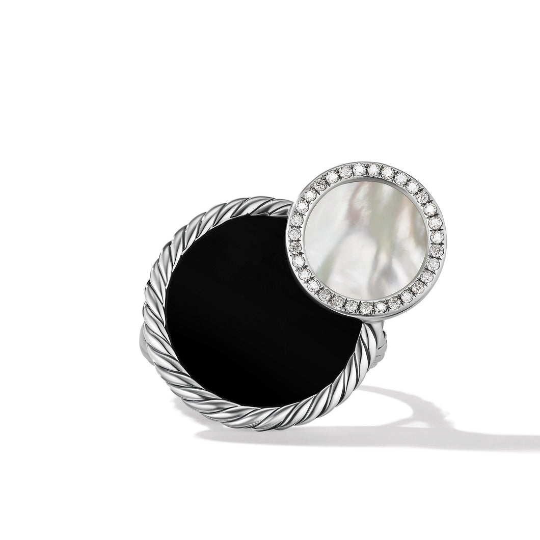 DY Elements Eclipse Ring with Black Onyx, Mother of Pearl and Pave© Diamonds