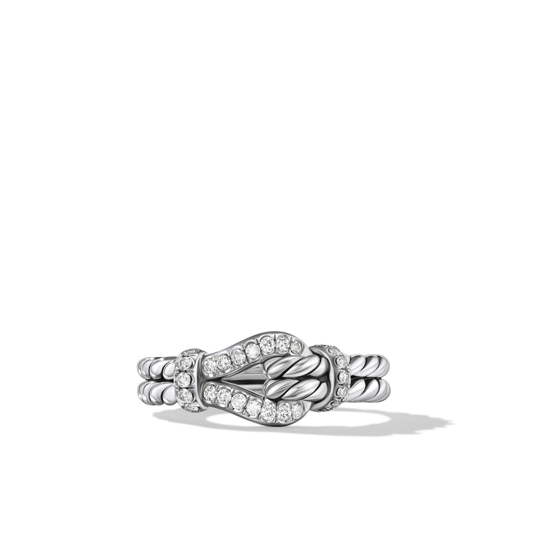 Throughbred Loop Ring with Pavé Diamonds