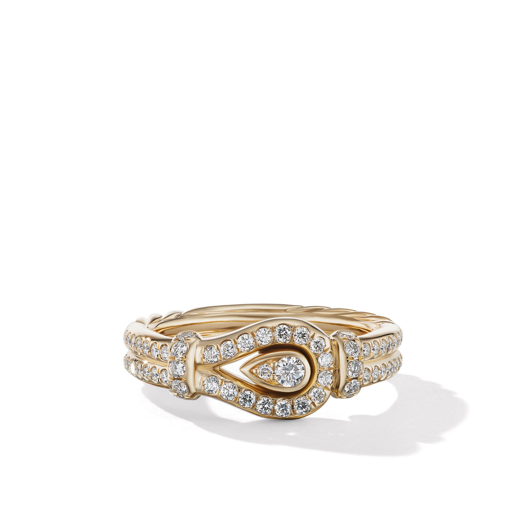 Throughbred Loop Ring in 18K Yellow Gold with Full Pave© Diamonds