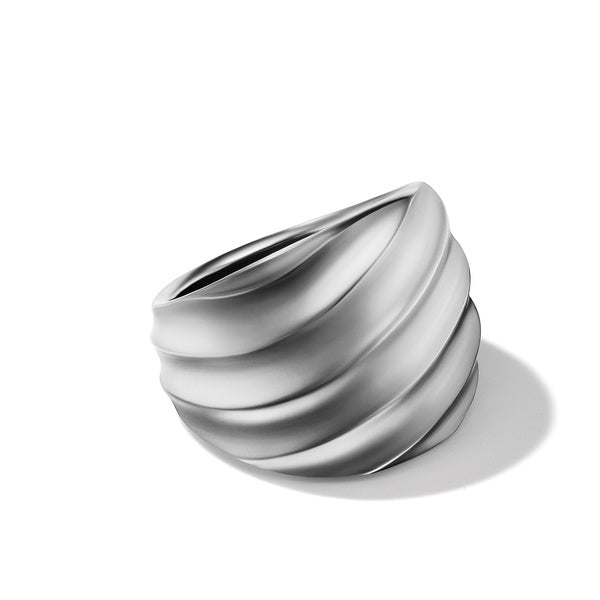 Cable Edge Saddle Ring in Recycled Sterling Silver