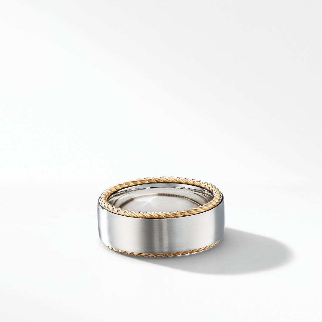 Streamline Cable Band Ring with 18K Yellow Gold