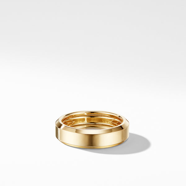 Beveled Band in 18K Yellow Gold, 6mm