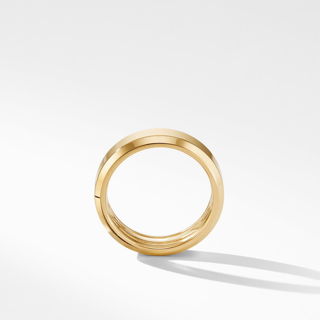 Beveled Band Ring in 18K Yellow Gold