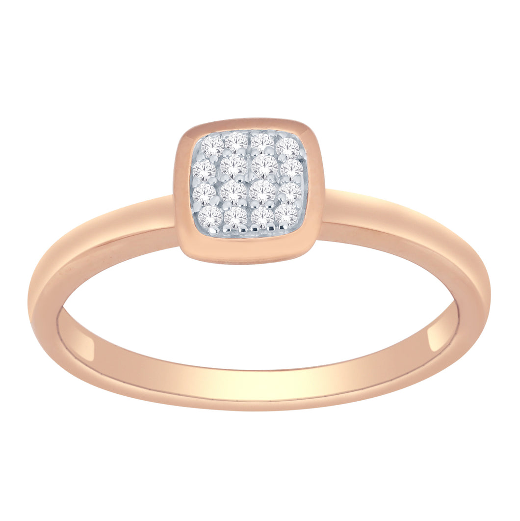 14K Gold Diamond Stacking Square Cluster Ring (.08 ct tw.)