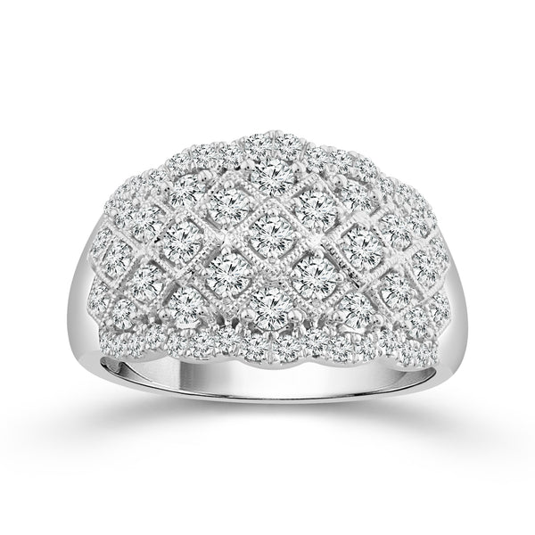 14K White Gold 1.00 CTW Diamond Anniversary Band