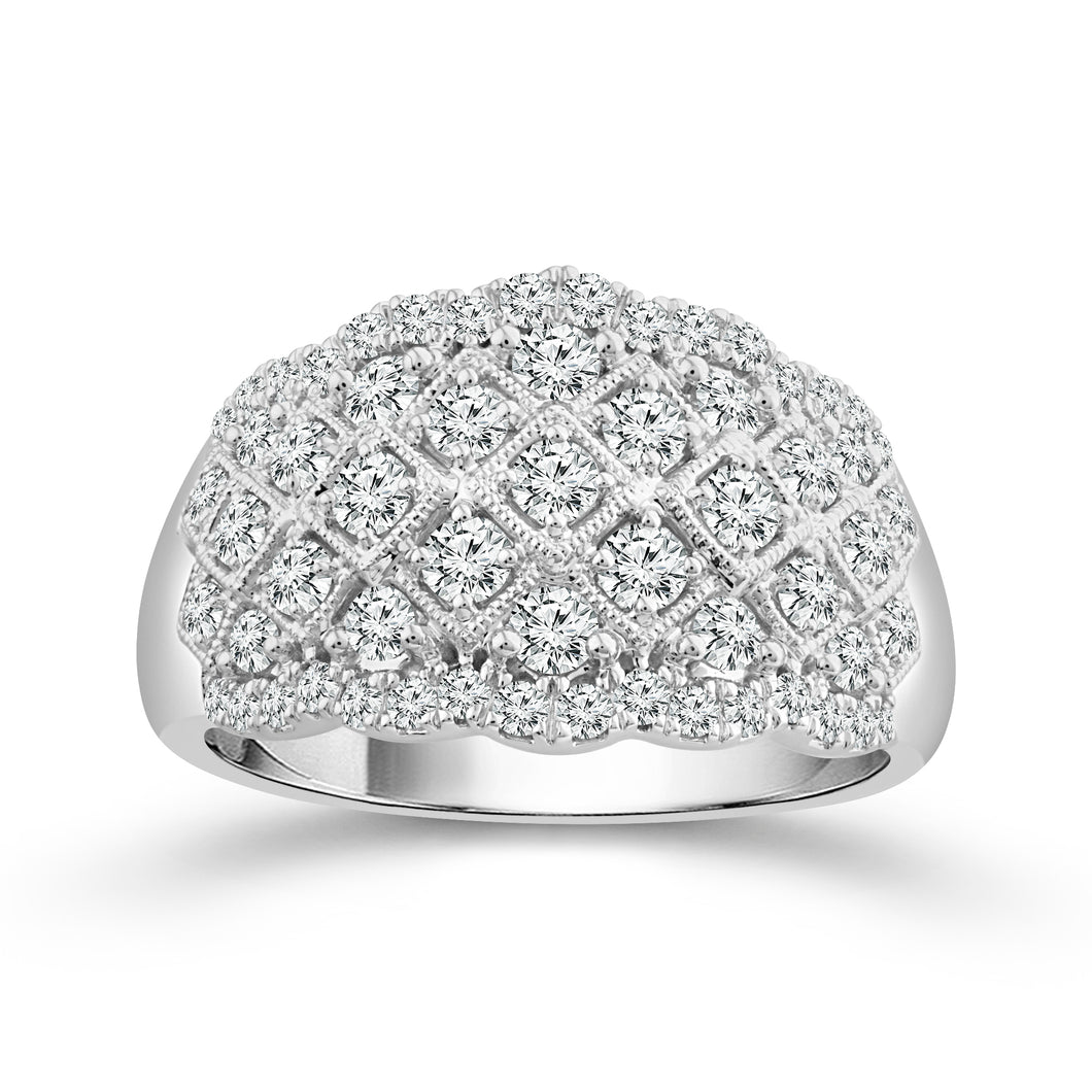 14K White Gold 1.00 CTW Diamond Anniversary Band