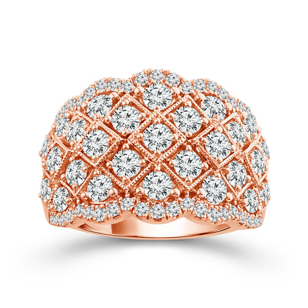 14K Rose Gold 2.00 CTW Diamond Anniversary Band
