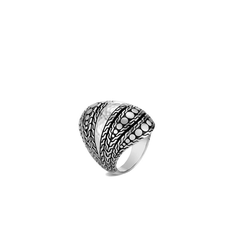 Dot Hammered Dome Ring