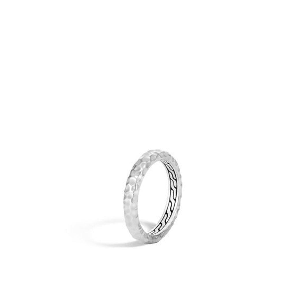 Women's Classic Chain Hammered 3.5MM Band Ring