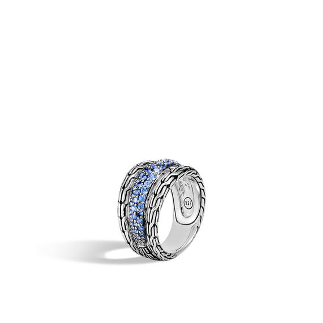 Women's Classic Chain Ring with Blue Sapphire