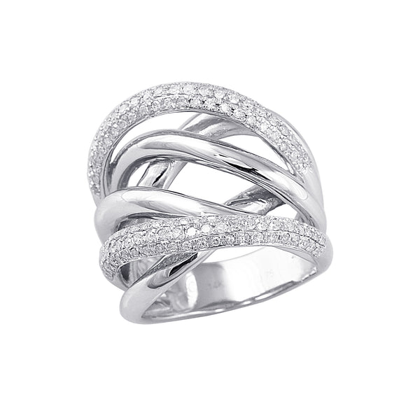 0.75 CTW Diamond Crossover Band Ring
