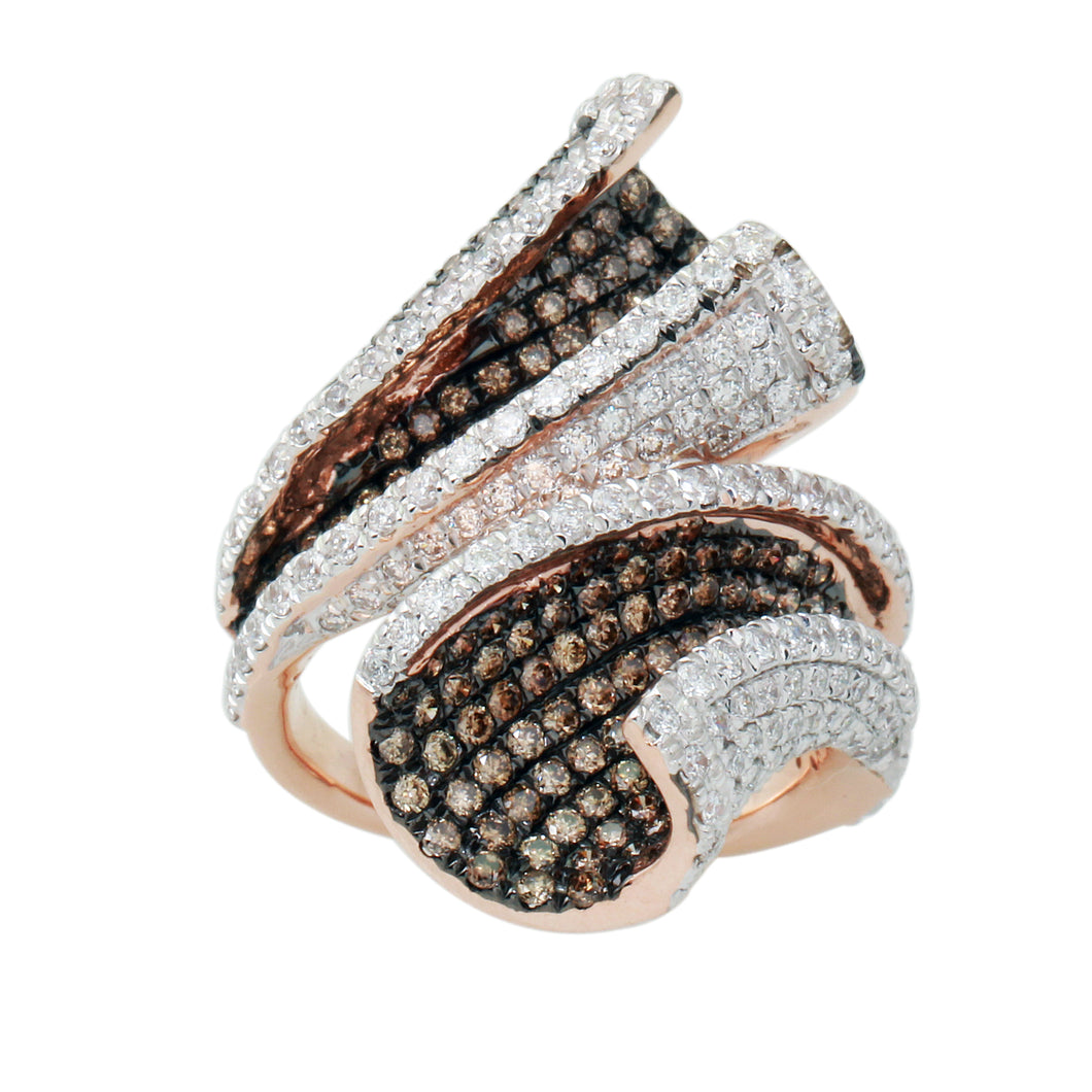 3.0 CTW Brown and White Diamond Band Ring