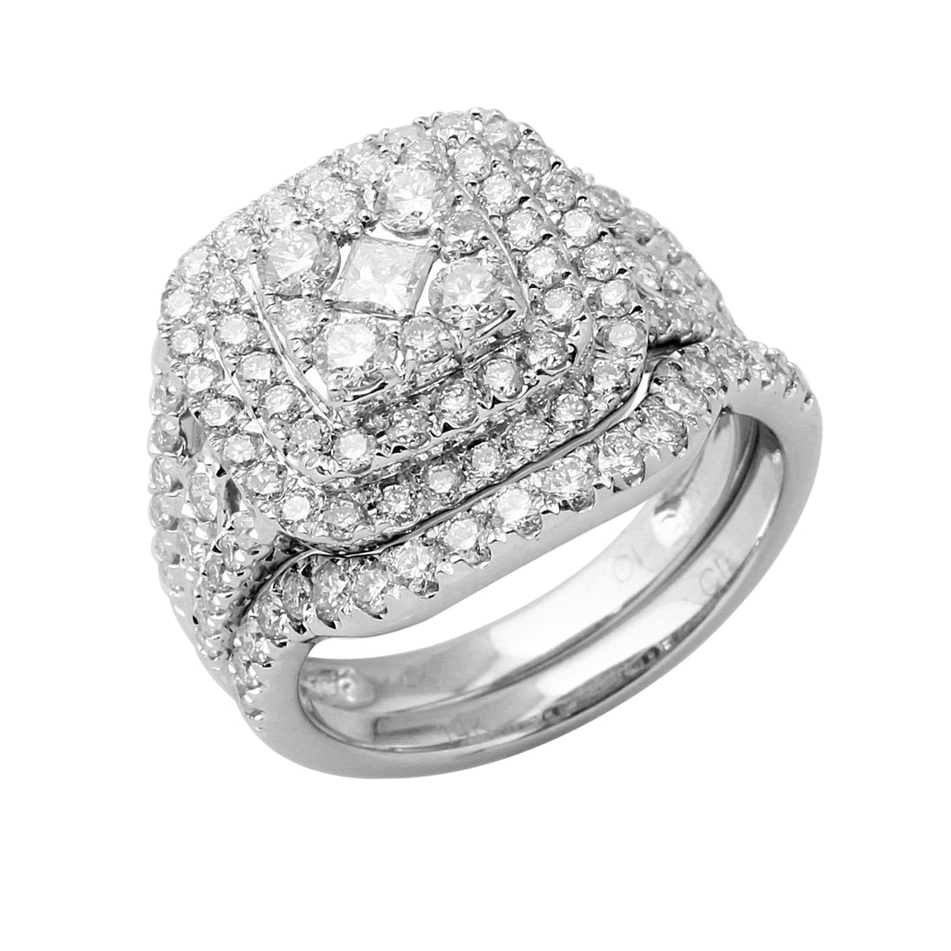 1.80 CTW Cushion Shape Diamond Bridal Set Ring