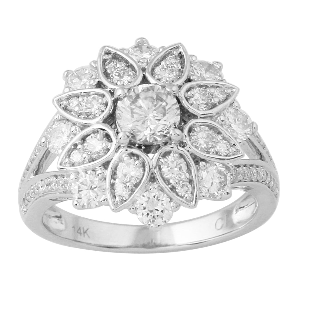 2.0 CTW Flower Cluster Diamond Ring