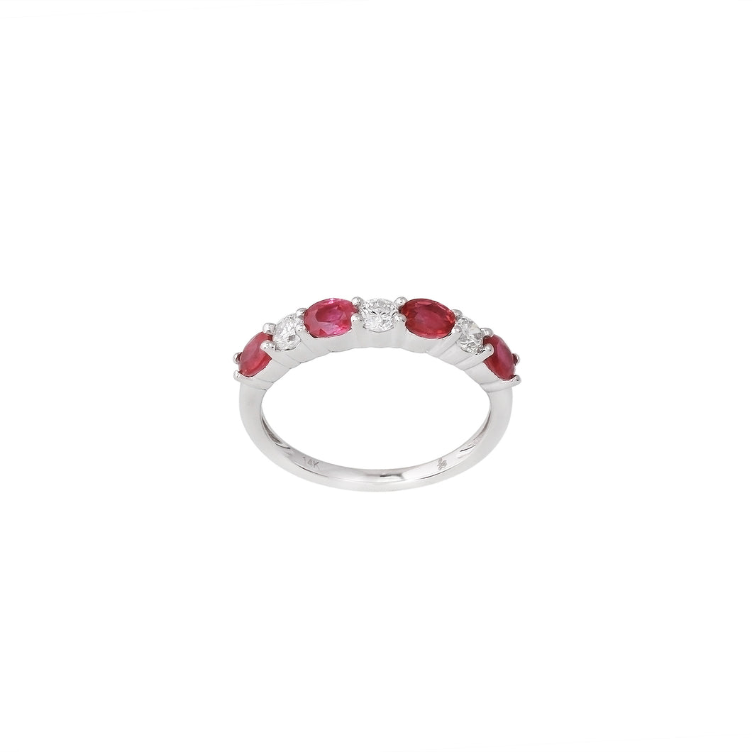 2.26 CTW Ruby and Diamond Band Ring