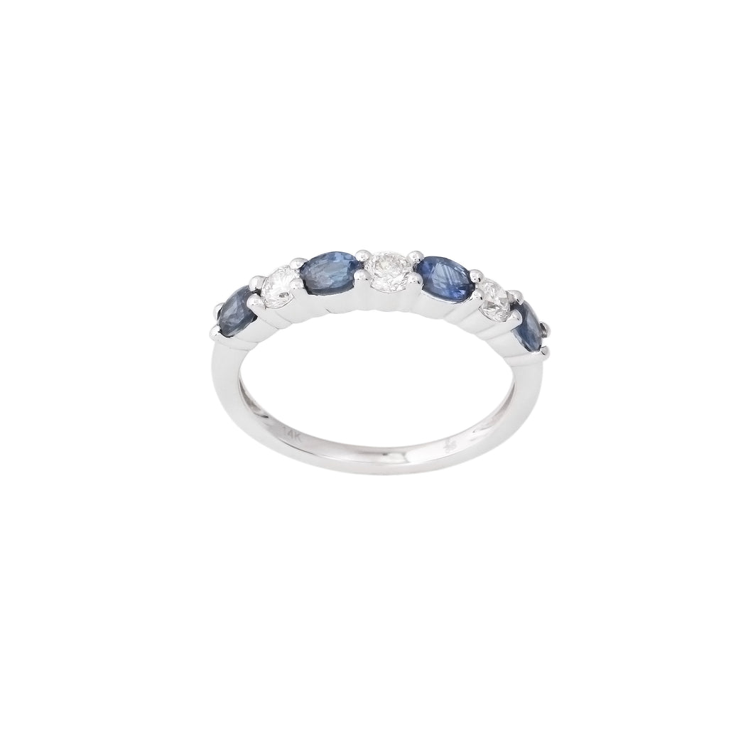 2.38 CTW Sapphire and Diamond Band Ring