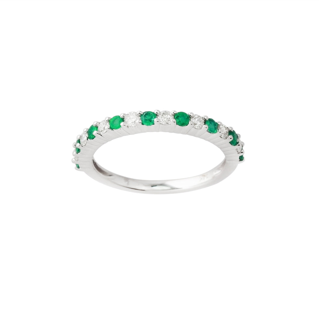 2.28 CTW Emerald and Diamond Band Ring