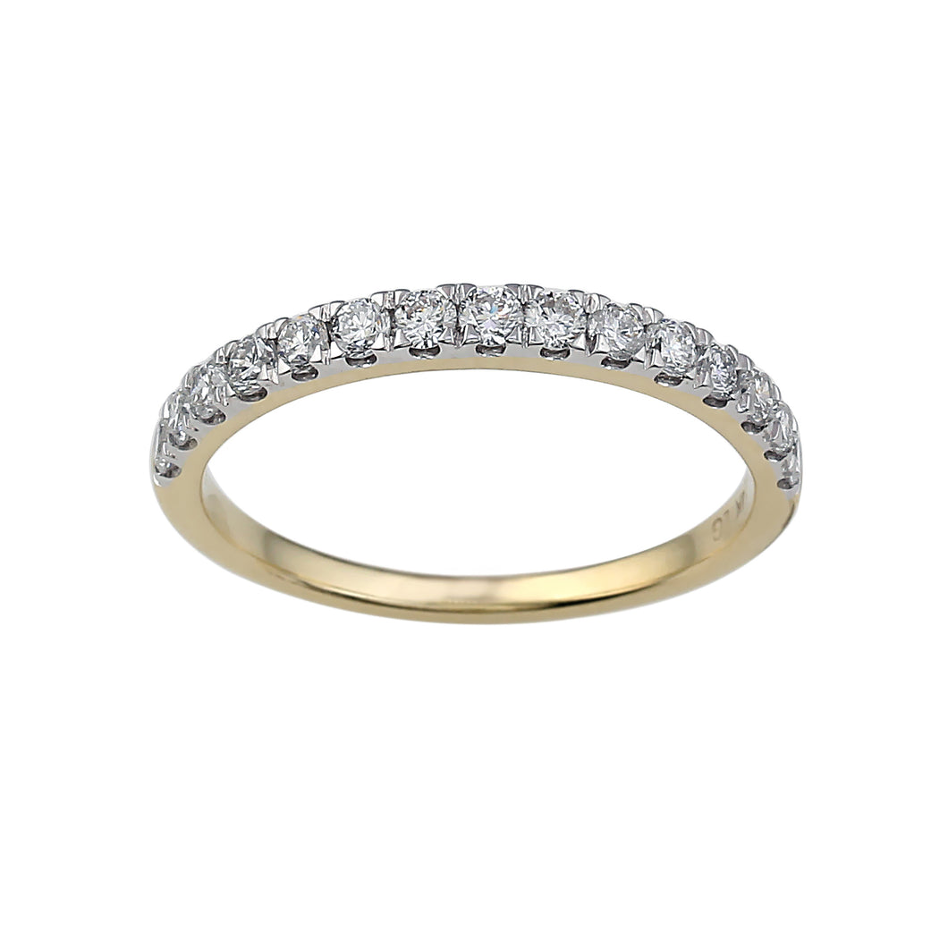 0.50CTTW Lab-Created Diamond Prong Set Slim Band in 14K Yellow Gold