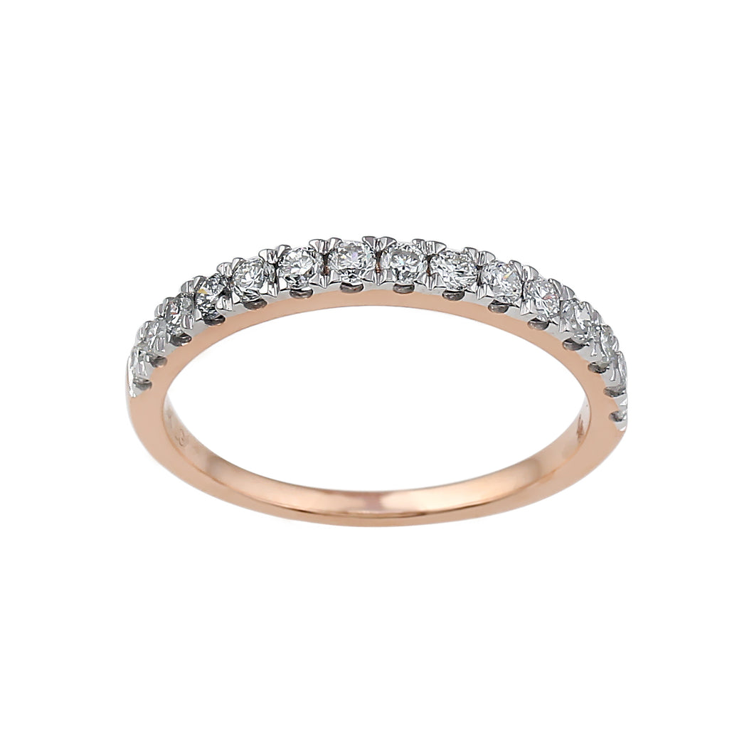 0.50CTTW Lab-Created Diamond Prong Set Slim Band in 14K Rose Gold
