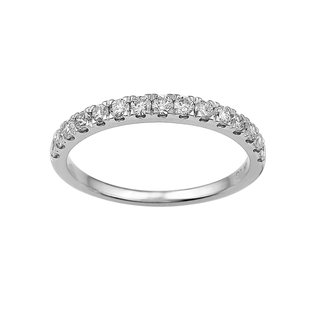 0.50CTTW Lab-Created Diamond Prong Set Slim Band in 14K White Gold