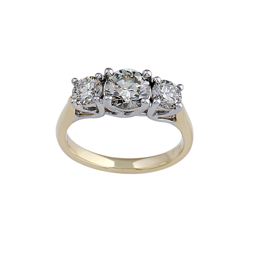 2.25CTTW 3-Stone Lab-Created Diamond Ring in 14K White Gold