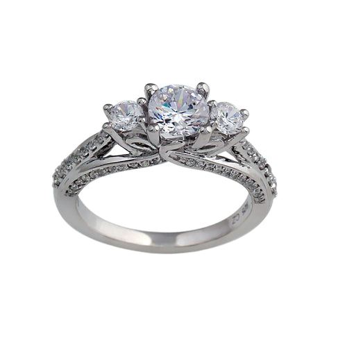 3 Stone Lab Grown Diamond Engagement Ring