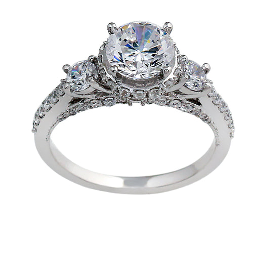 3 Stone Lab Grown Diamond Engagement Ring