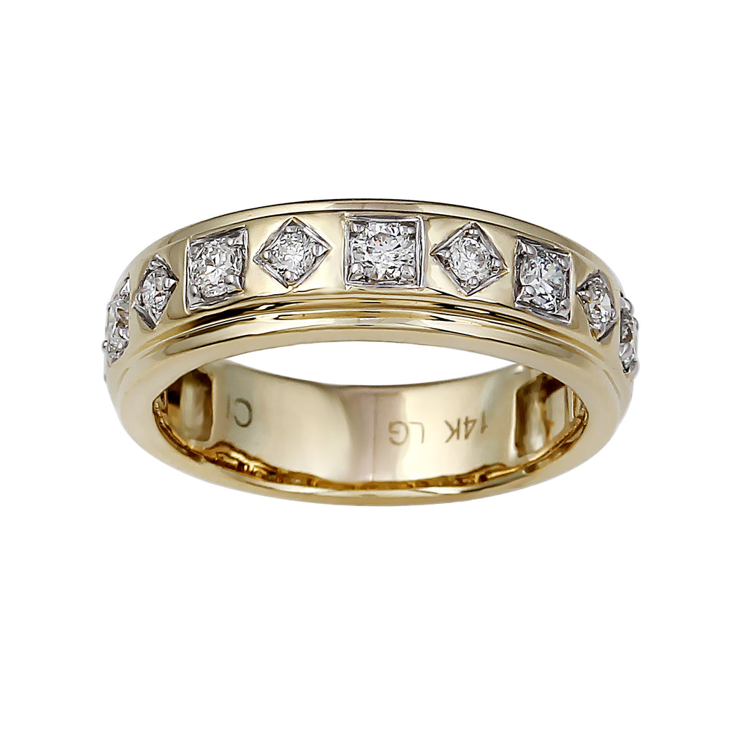 0.50CTTW Lab-Created Diamond Multi Shape Band in 14K Yellow Gold