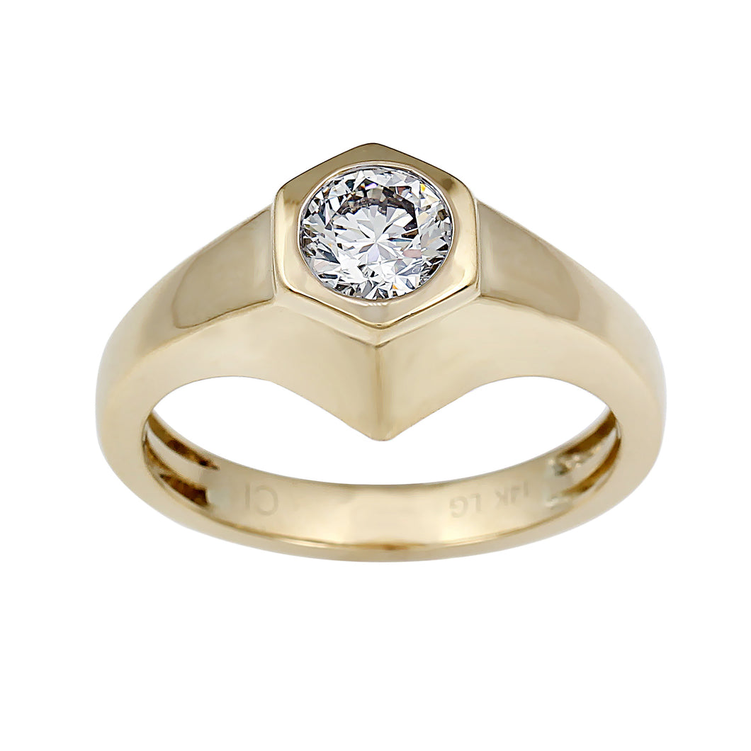 1.00CTTW Lab-Created Diamond Mens Solitaire Band in 14K Yellow Gold