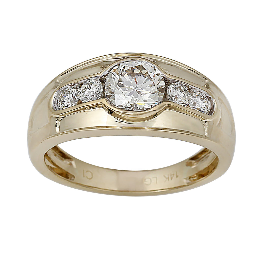 1.75CTTW Lab-Created Diamond Channel Set Mens Band in 14K Yellow Gold