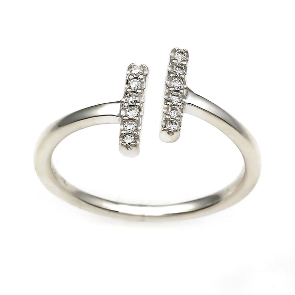 Flash Double Bar Lab-Grown Diamond Ring - Sterling Silver (.10 ct. tw.)