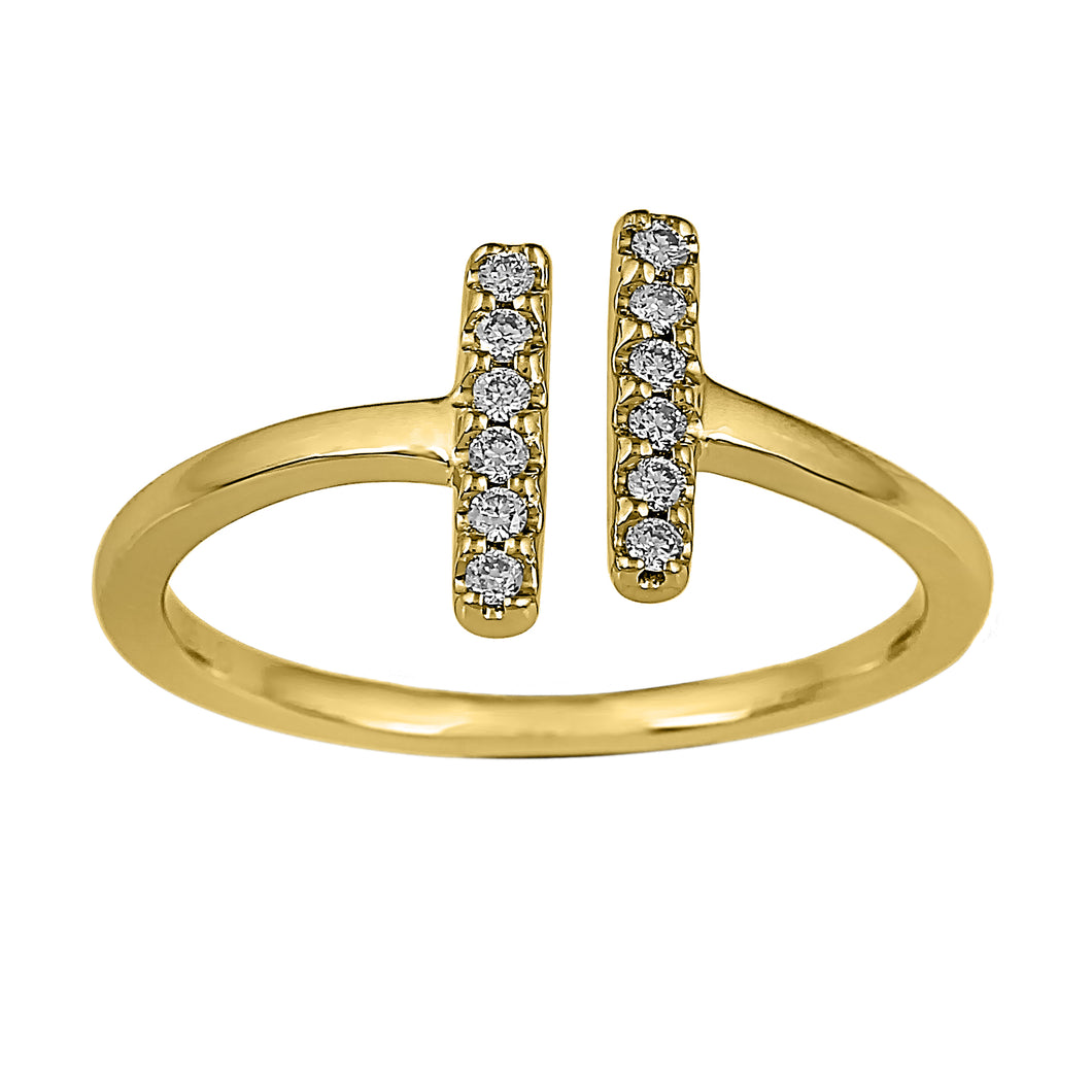 Flash Double Bar Lab-Grown Diamond Ring - 14k Gold Over Sterling Silver (.10 ct. tw.)