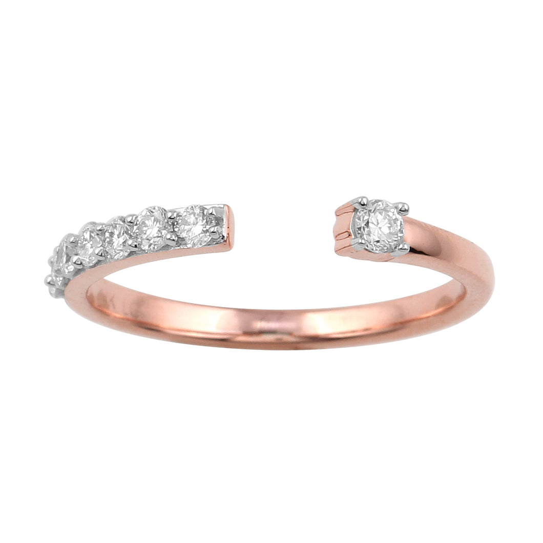 0.29CTTW Lab-Created Diamond Open Band in 14K Rose Gold