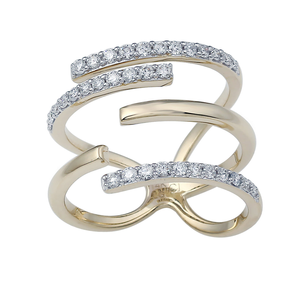 0.50CTTW Lab-Created Diamond Open Pave Ring in 14K Yellow Gold
