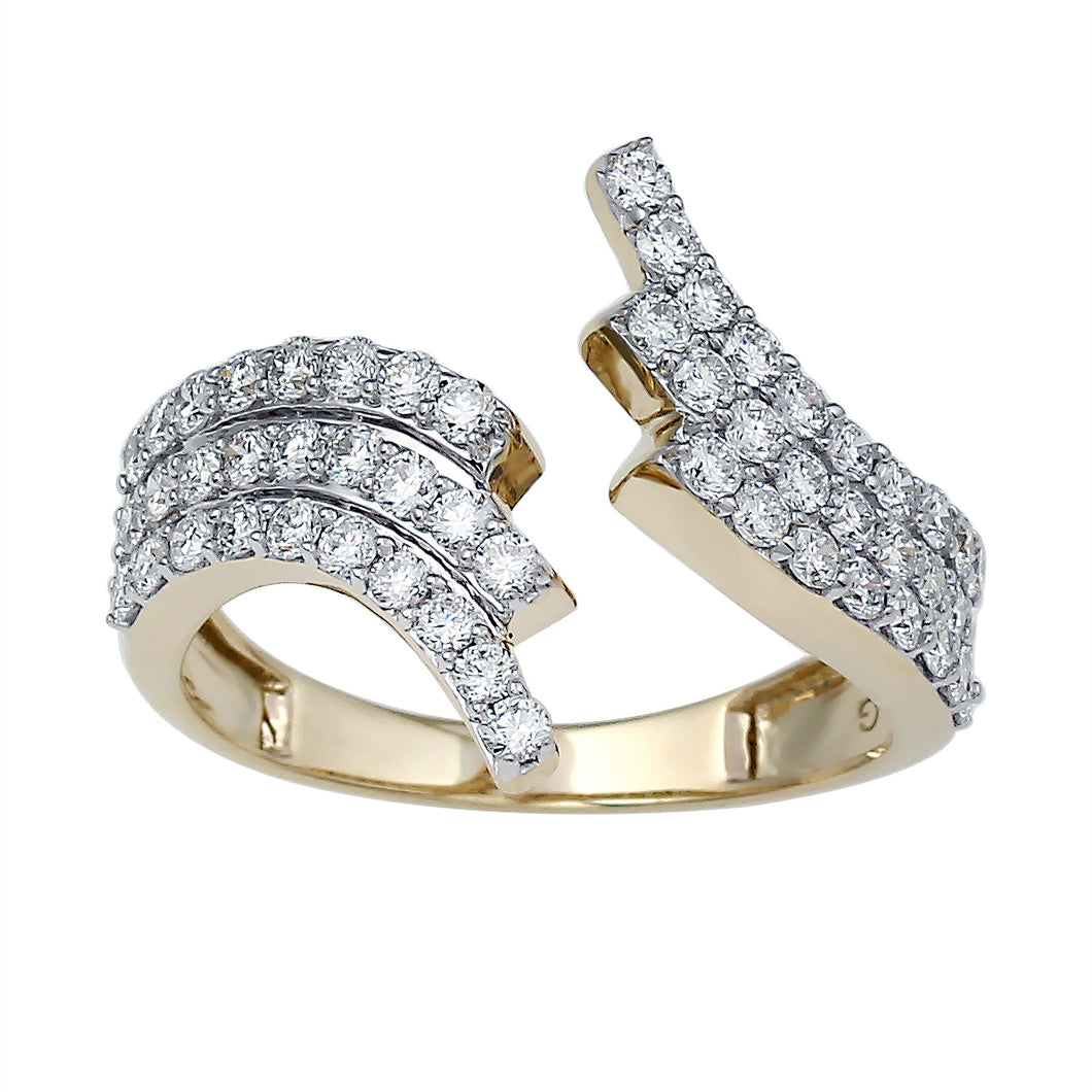0.99 ctw. Lab-Created Diamond Open Bypass Ring in 14K Yellow Gold
