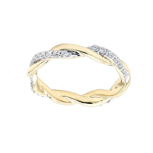 Gold Lab Grown Diamond Twisted Band