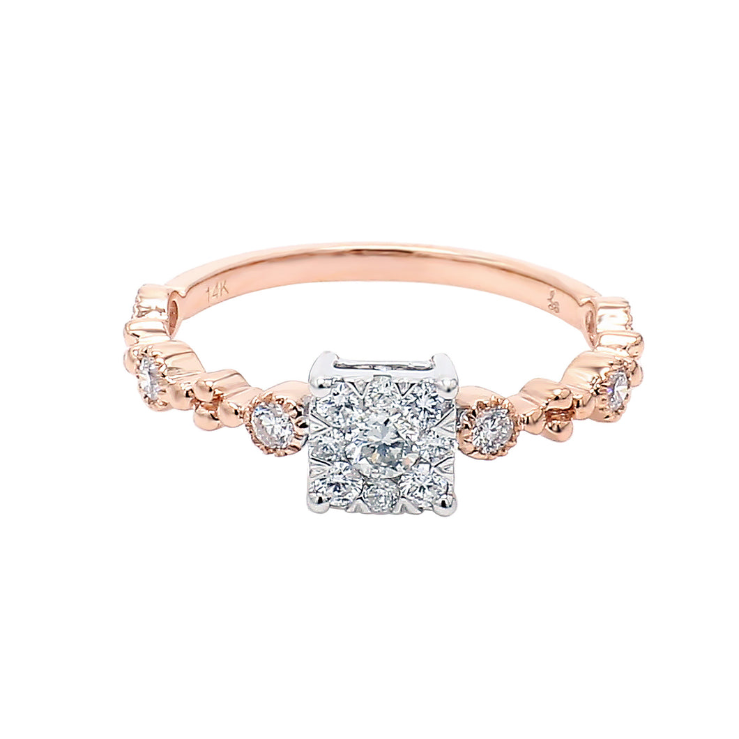 14K Rose Gold Diamond Cluster Stacking Ring (0.40 ct. tw.)