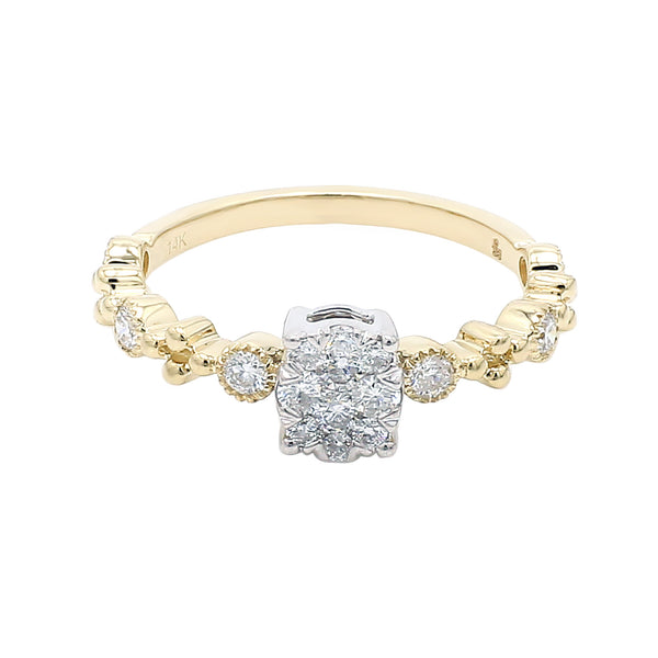 14K Yellow Gold Diamond Cluster Stacking Ring (0.40 ct. tw.)