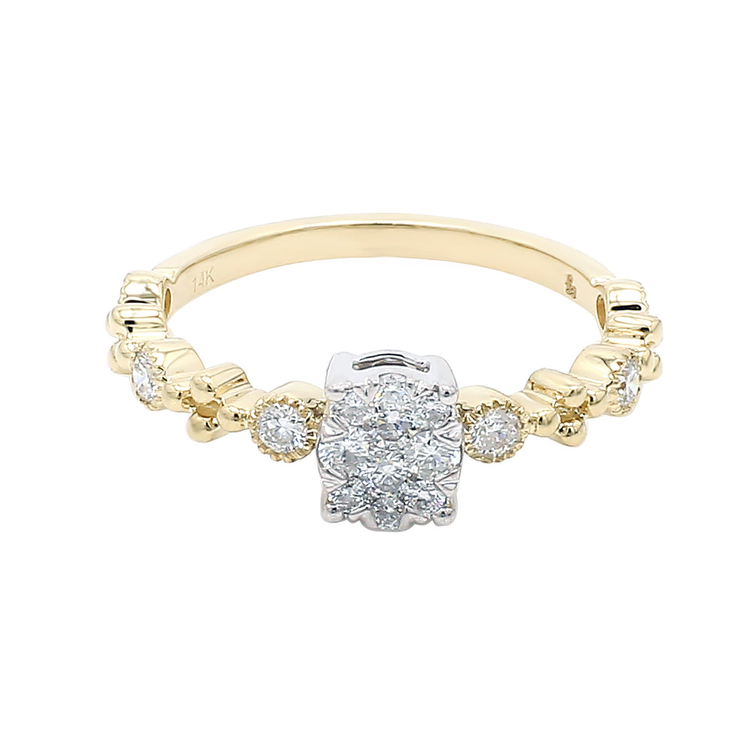 14K Yellow Gold Diamond Cluster Stacking Ring (0.40 ct. tw.)