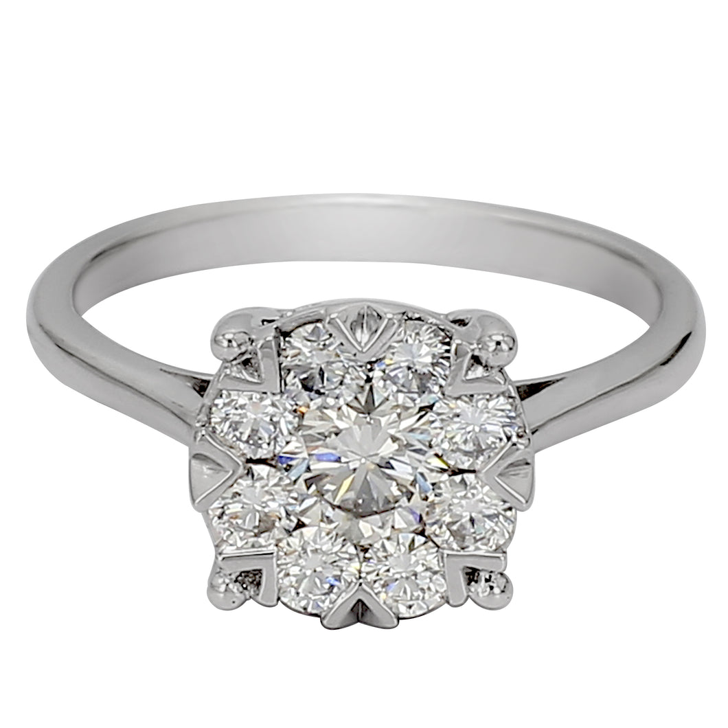 1.00 CT.TW Lab-Created Diamond Cluster Ring in 14K White Gold