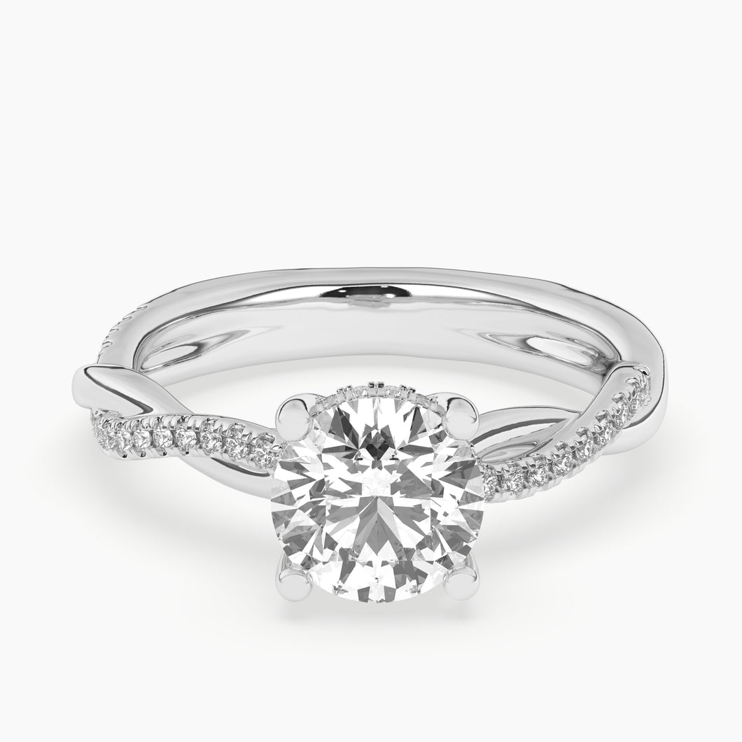2.02 ct. Round Lab-Created Diamond Ring with Twisted Band