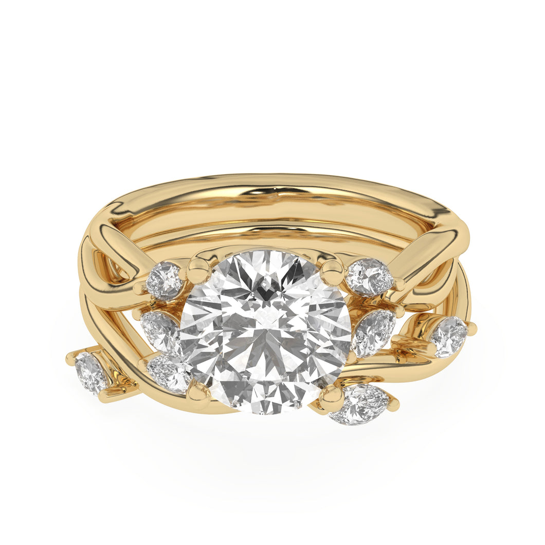 2.58 ct. Round Lab-Created Diamond Ring With Band - Bridal Set