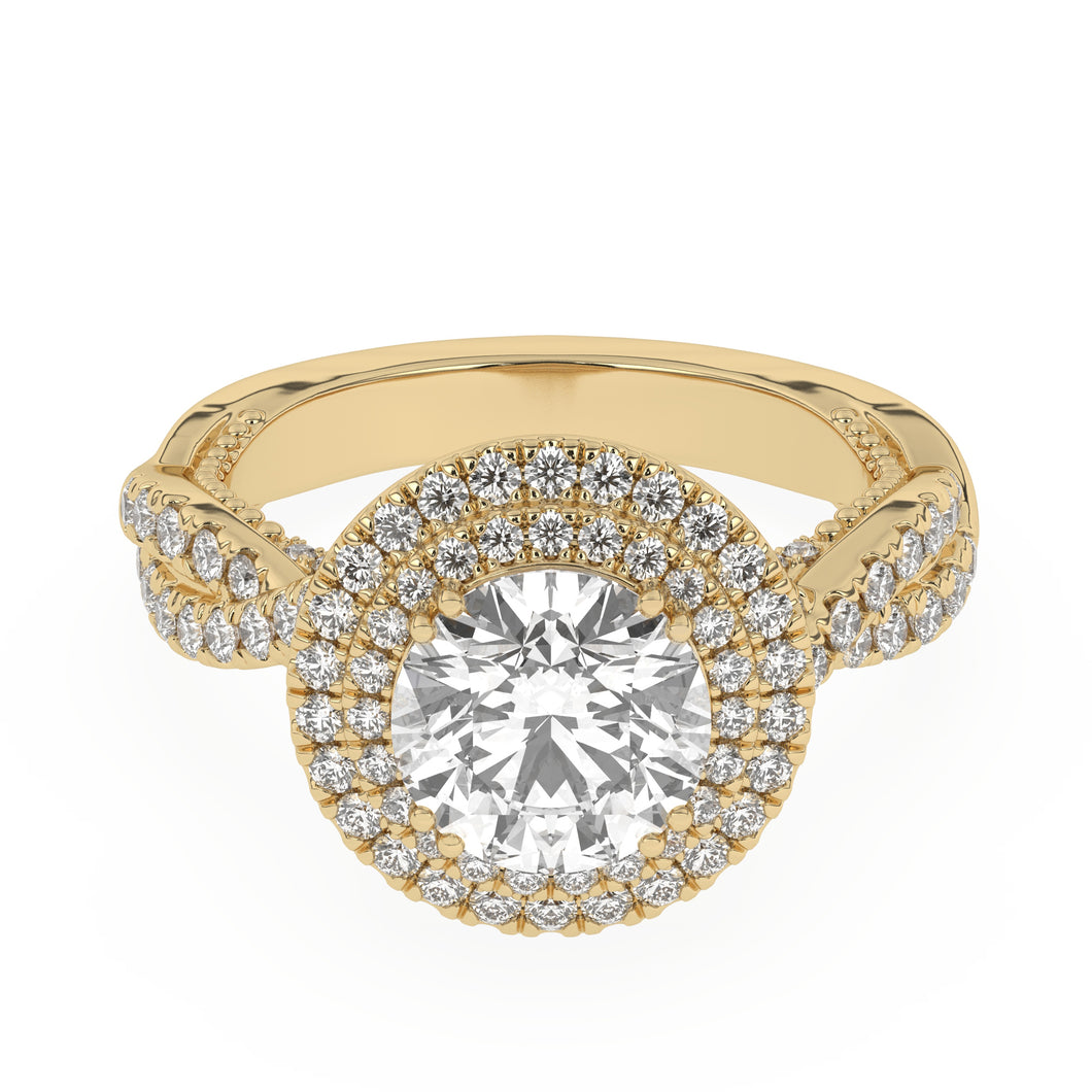 2.27 ct. Round Lab-Created Diamond Ring With Double Halo