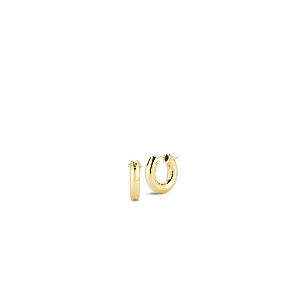 18K Yellow Gold Small Round Hoop Earrings
