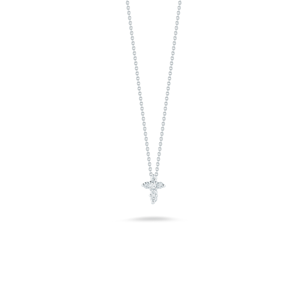18K White Gold Baby Cross Pendant With Diamonds – Little Switzerland