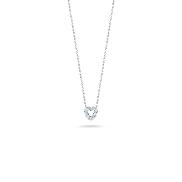 18K White Gold Heart Pendant With Diamonds