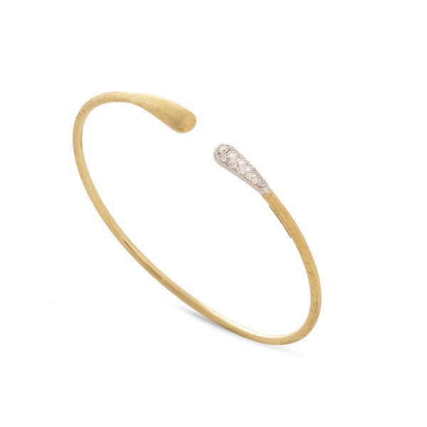18K Yellow Gold and Diamond Kissing Cuff