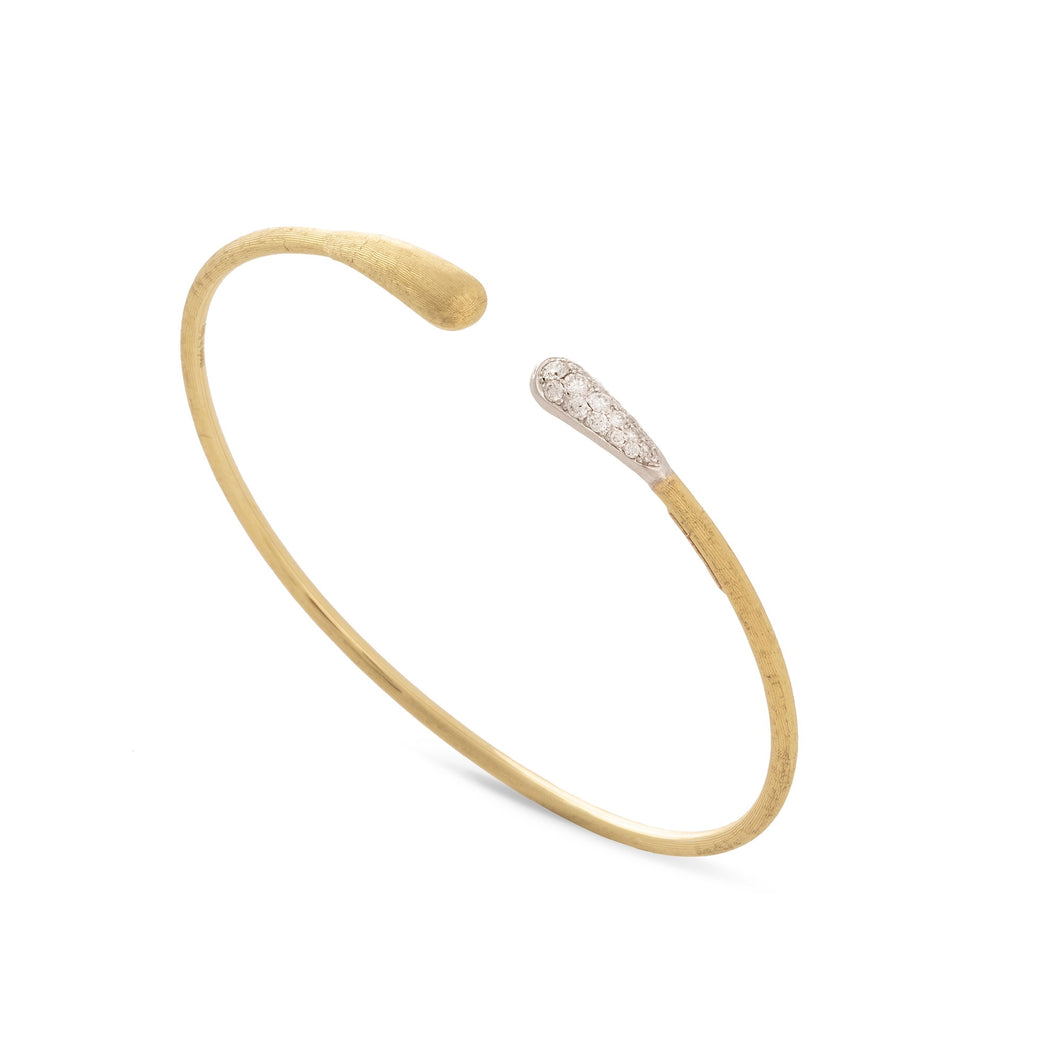 18K Yellow Gold and Diamond Kissing Cuff