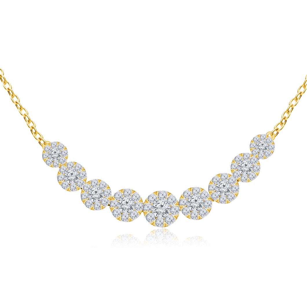 14K Yellow Gold Diamond Graduated Necklace (1.00CT TW)
