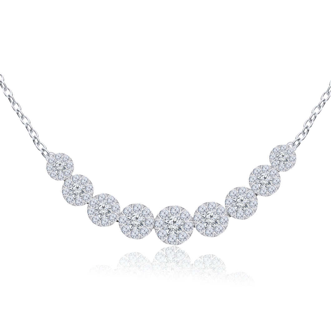 14K White Gold Diamond Graduated Necklace (1.00CT TW)